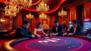 Experience excitement at the Baccarat table in a luxury casino scene showcasing XX88 US gameplay.