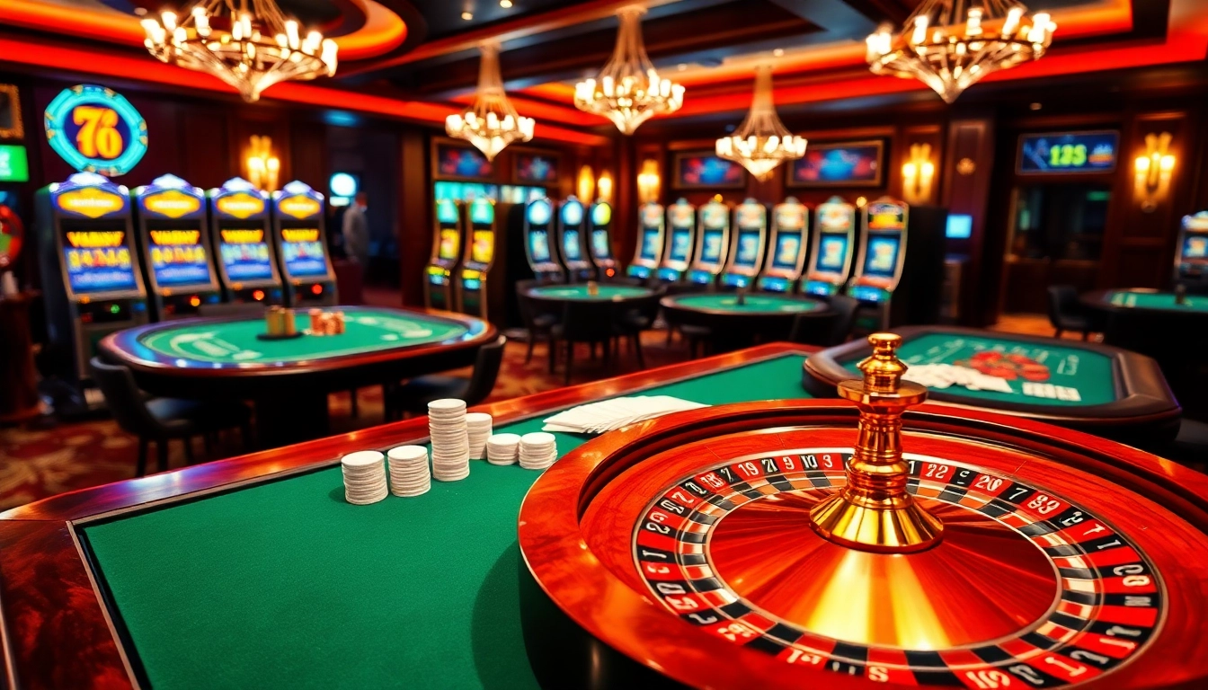 Experience the thrill of high-stakes gambling at https://www.kjc.global/ with vibrant casino visuals showcasing poker chips, cards, and roulette.