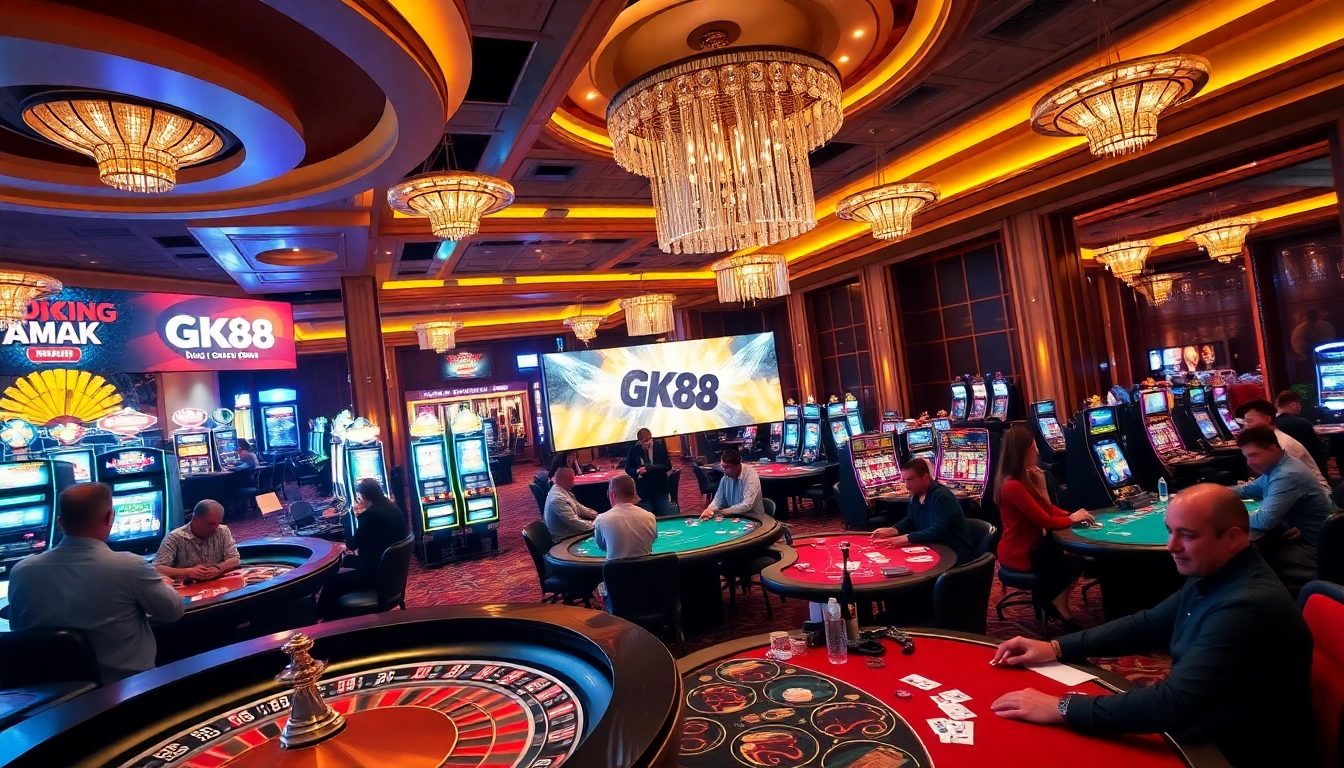 Experience the thrill of Nhà cái GK88 with vibrant casino gameplay featuring roulette, poker, and slot machines.