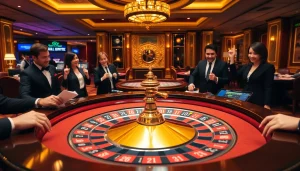 Exciting casino scene at https://xx88.ai/ featuring roulette table, vibrant players, and modern betting interfaces.