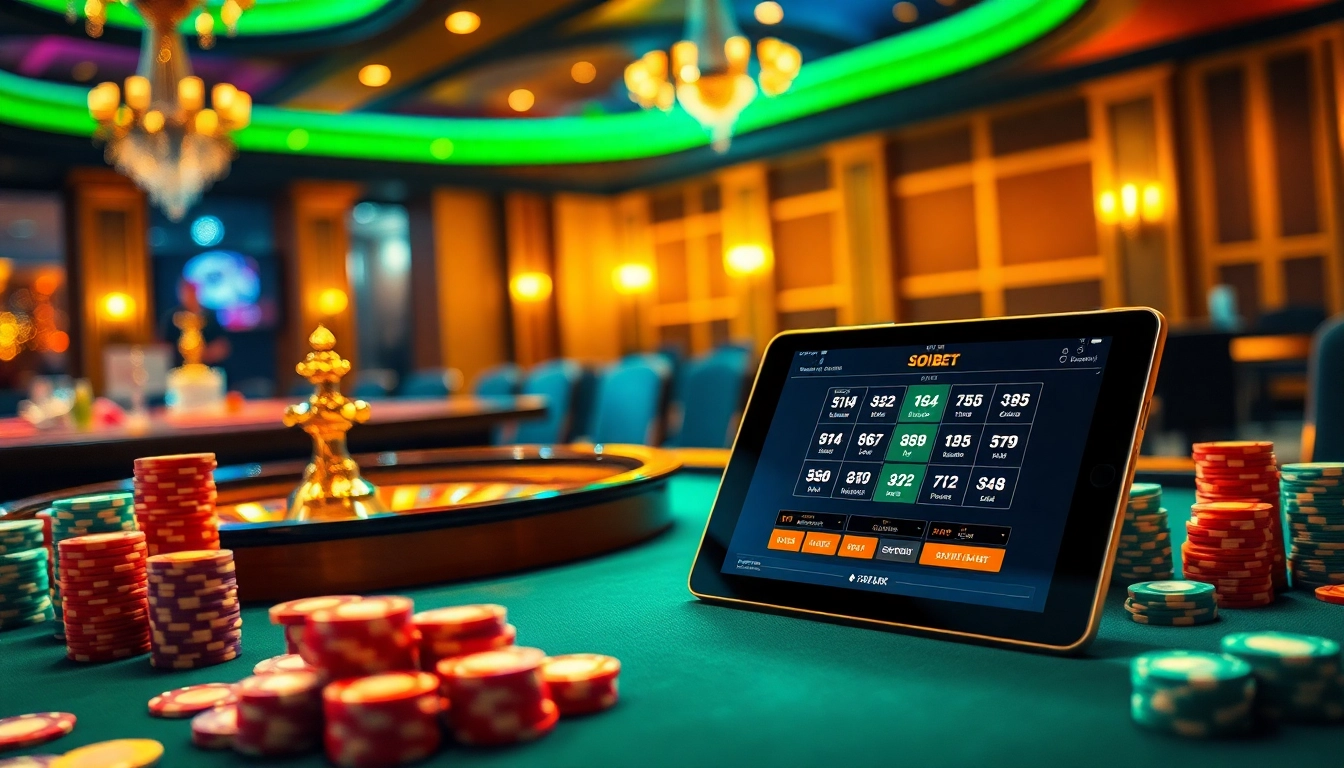 Experience thrilling high-stakes action at https://soibet.black/ with vibrant casino tables and luxurious gambling elements.