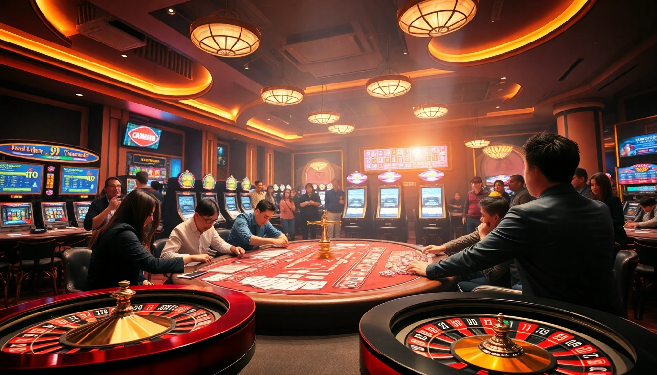 Experience the exhilaration of Đá Gà Thomo BJ888 in a vibrant casino setting, highlighting competitive betting.