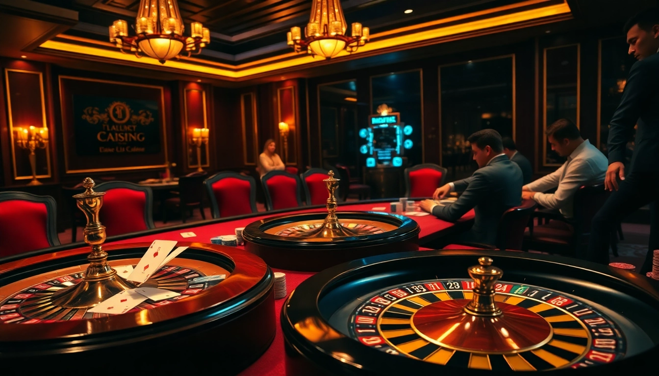 Exciting casino atmosphere showcasing a poker game on Trang chủ DH88 with vibrant betting elements.