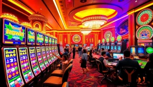 Nổ hũ 99win gaming experience with vibrant slots and excited players celebrating wins.