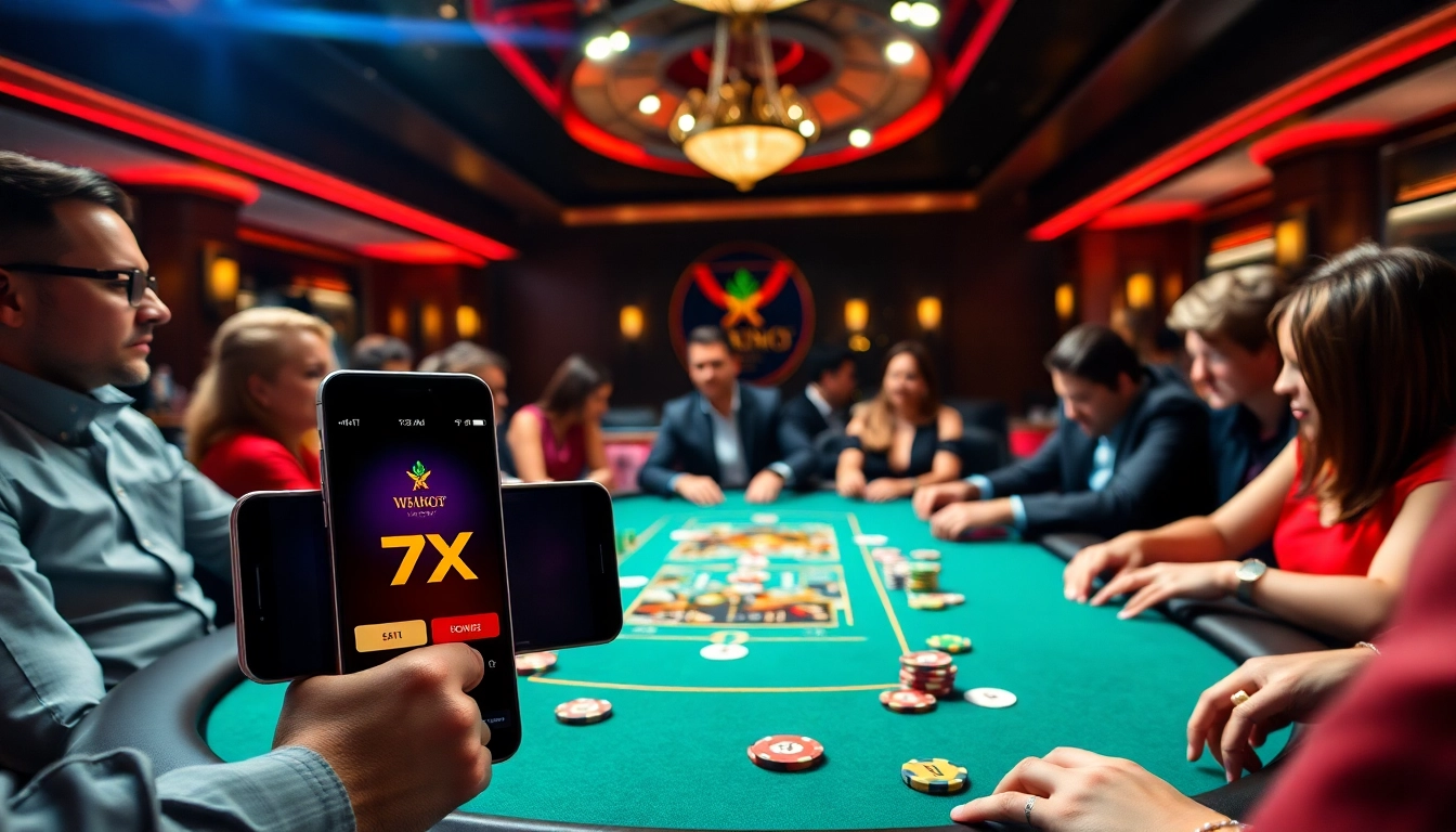 7xl להורדה: פעולה עם שחקנים על שולחן פוקר, צבעים חיים ואווירה של קזינו יוקרתי.