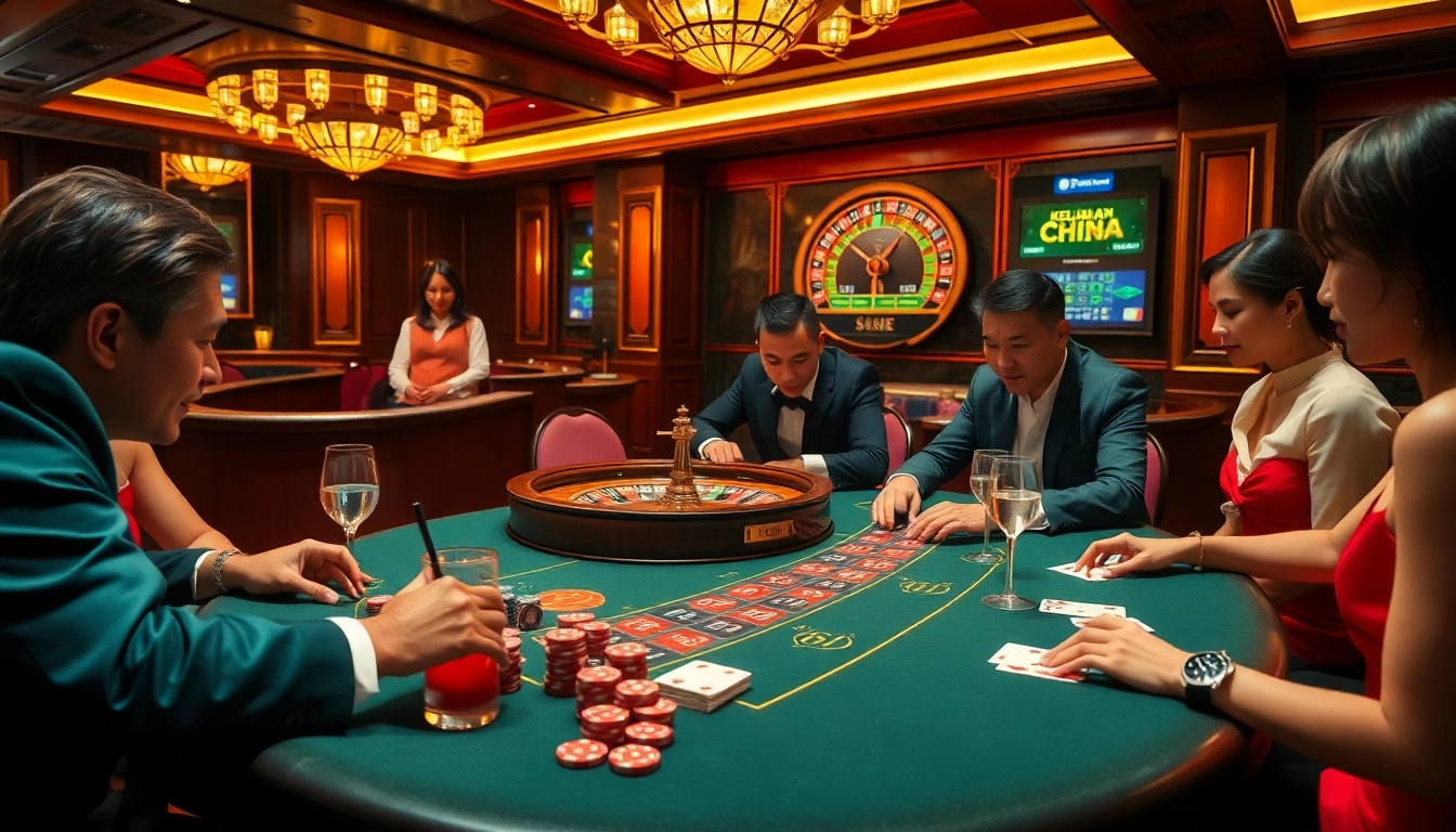 Keluaran china displayed at a vibrant poker table, showcasing exciting gameplay and casino ambiance.