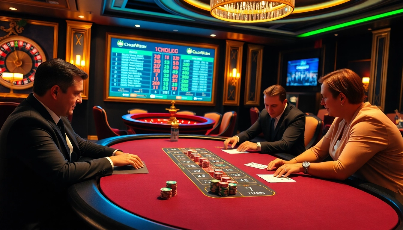 Exciting poker game at a casino, showcasing a Partner Visa agent in Australia atmosphere.