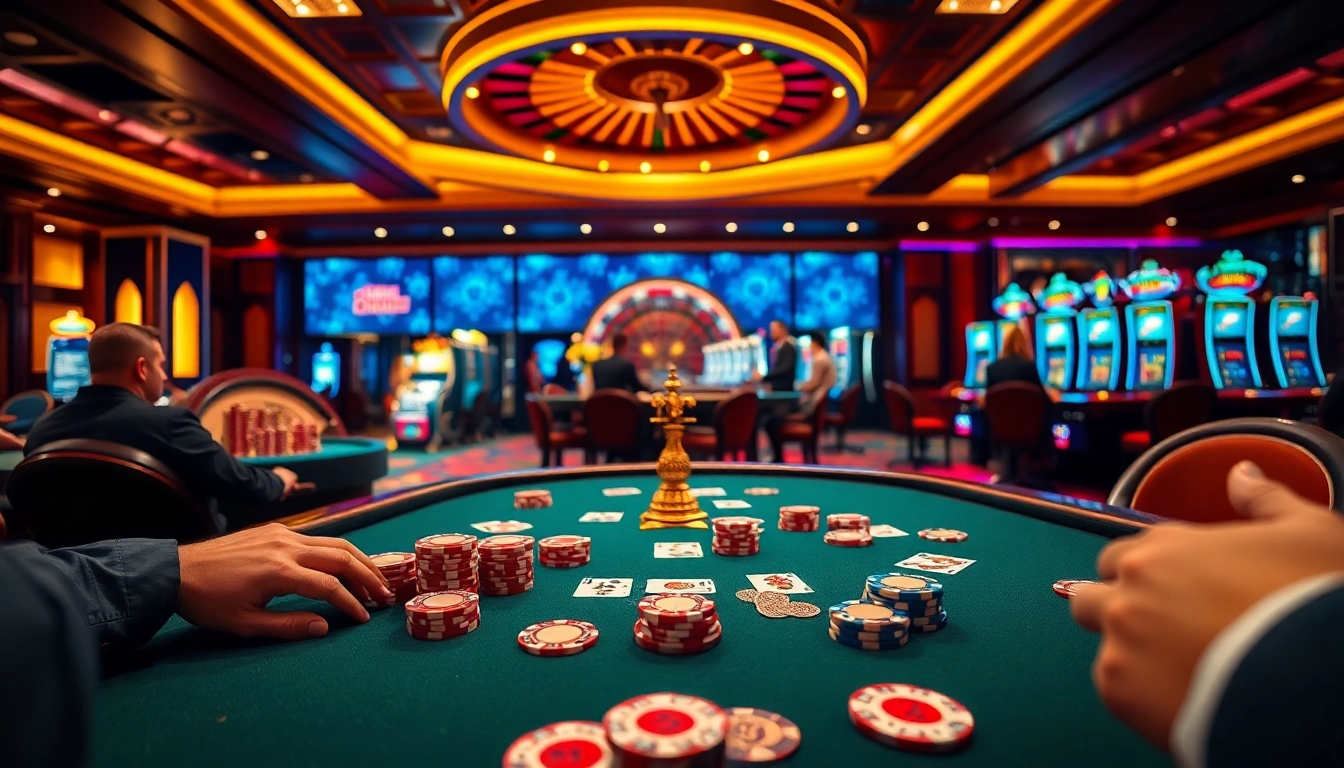 Man88 offers a vibrant casino experience with poker chips and a roulette wheel, enhancing your gaming.