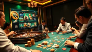 Players enjoying exciting games at 1haywin.us.com casino table under luxurious lighting.