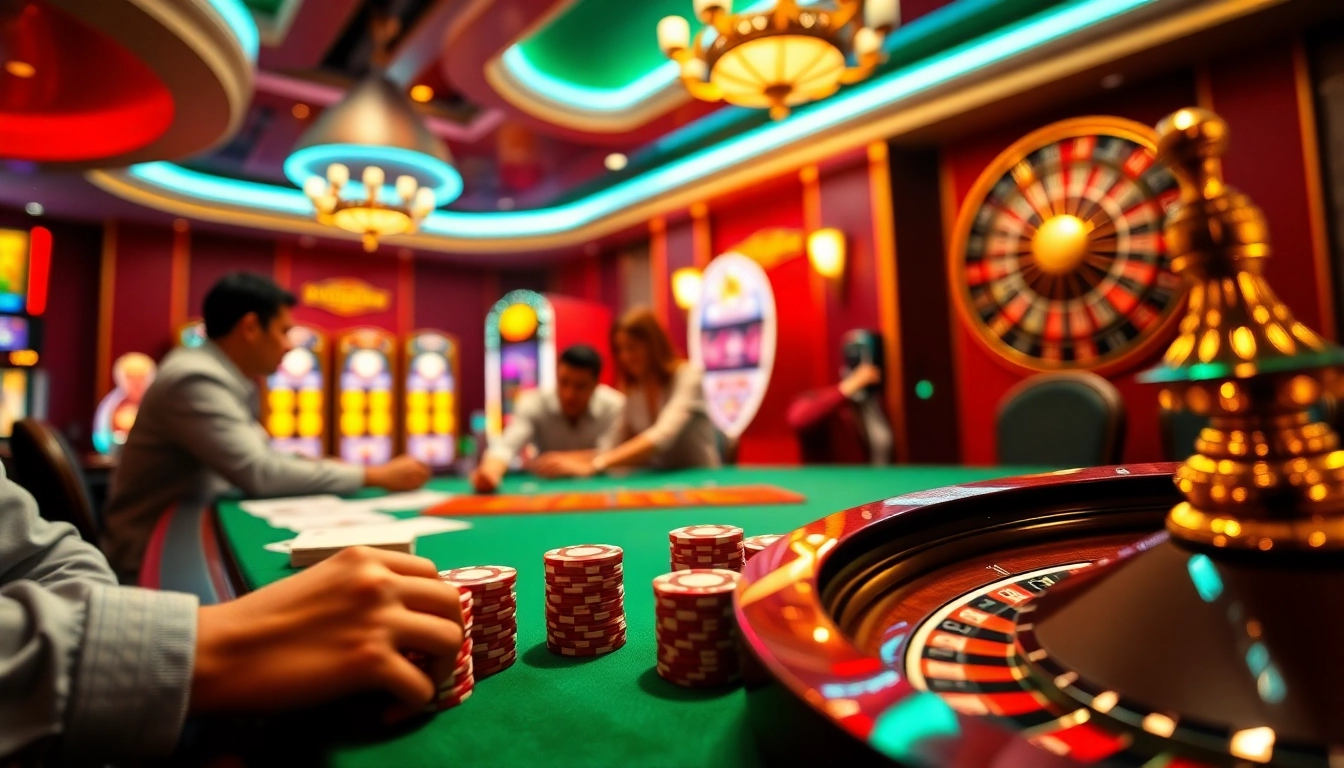 Excitement builds as players engage with the trang chủ go99 online gambling interface at a luxurious casino table.