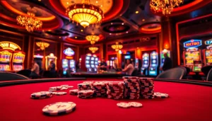 Engaged players at a luxurious casino table with poker chips and cards featuring XX88.