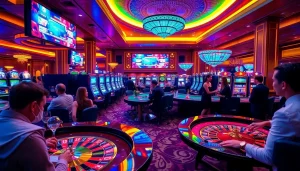 Players enjoying the excitement of nv casino with vibrant slot machines and thrilling table games