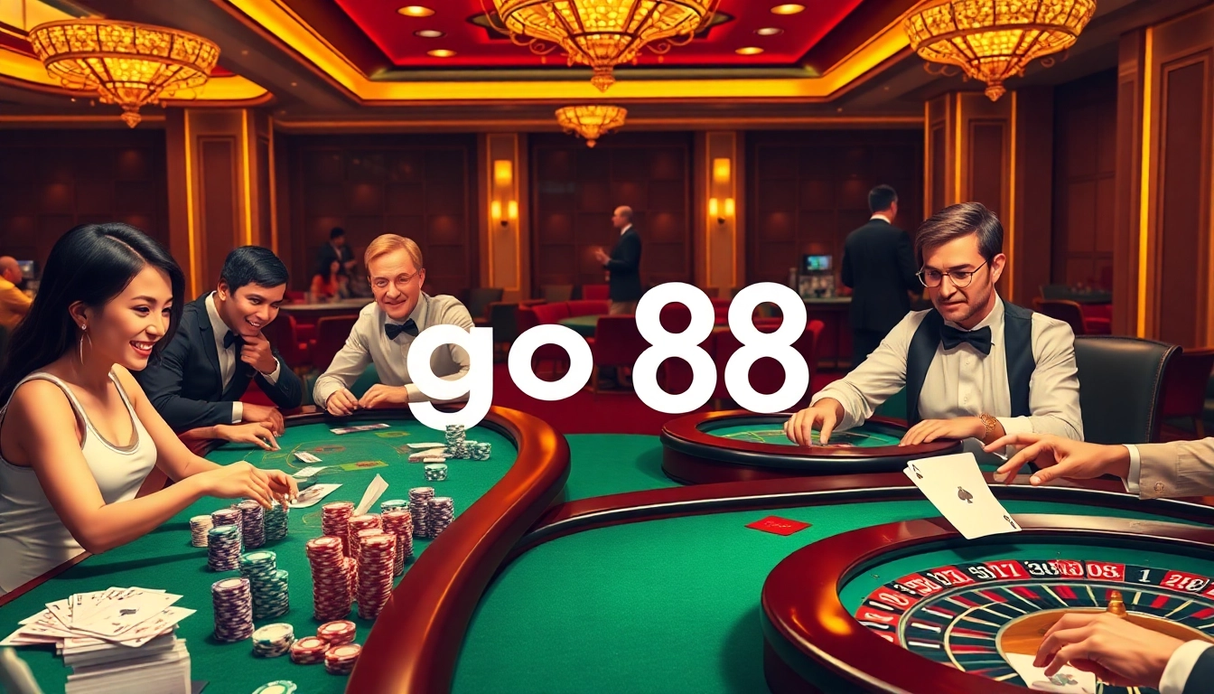 Experience the thrill of winning at a casino table in this vibrant go 88 scene with professional dealers.