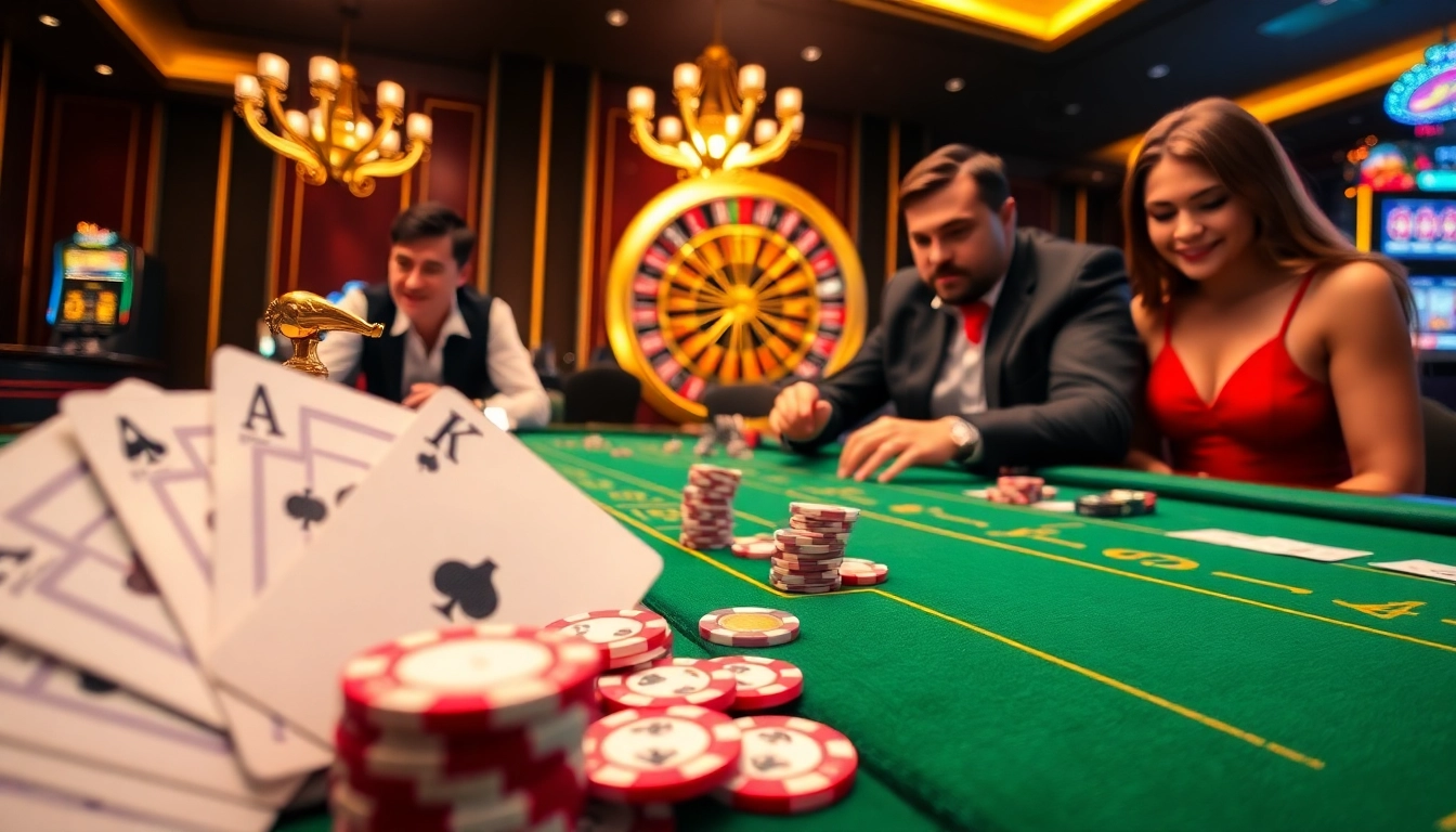 Trải nghiệm cảm giác hồi hộp của 24kclub khi người chơi tham gia tại bàn casino sang trọng, được bao quanh bởi những yếu tố trò chơi sống động.