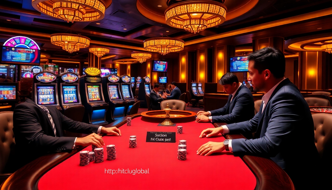 Experience thrilling casino action at https://hitclub.global with excited players around the poker table.