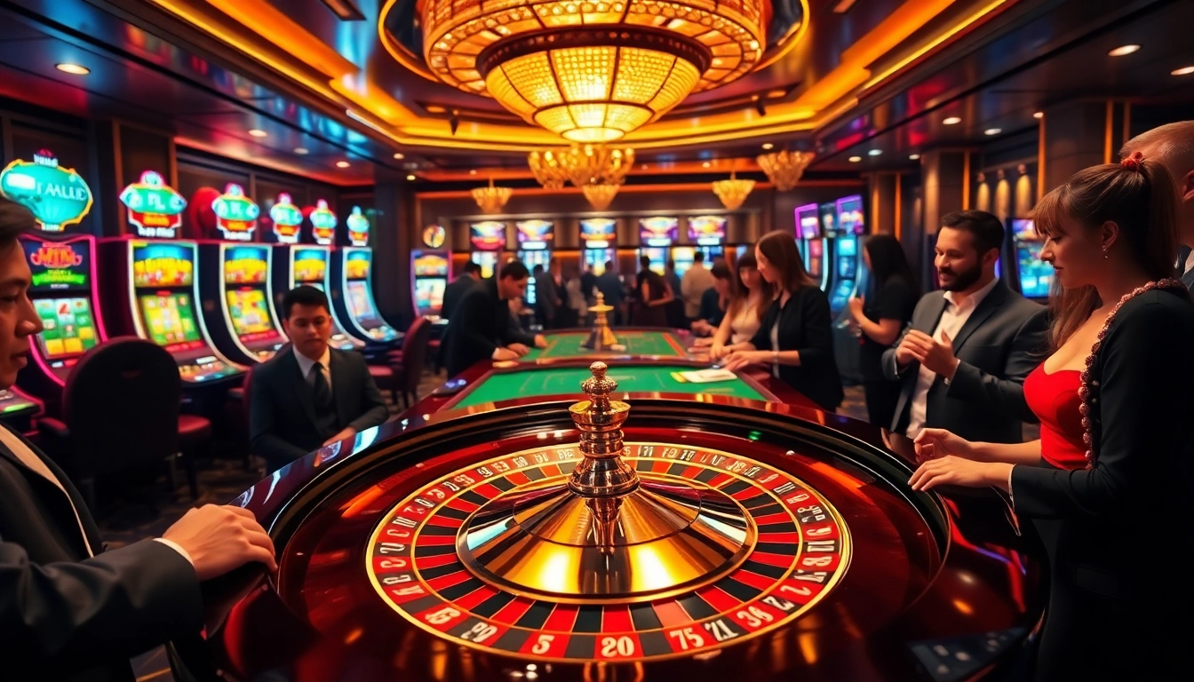 Gamblers enjoying the thrill of roulette at pg88 com's luxurious casino.