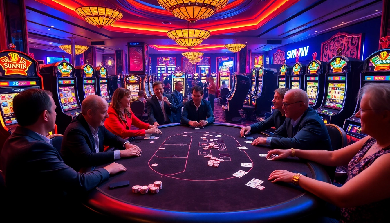 Experience the thrill of winning at Sunwin's vibrant casino tables filled with excitement.