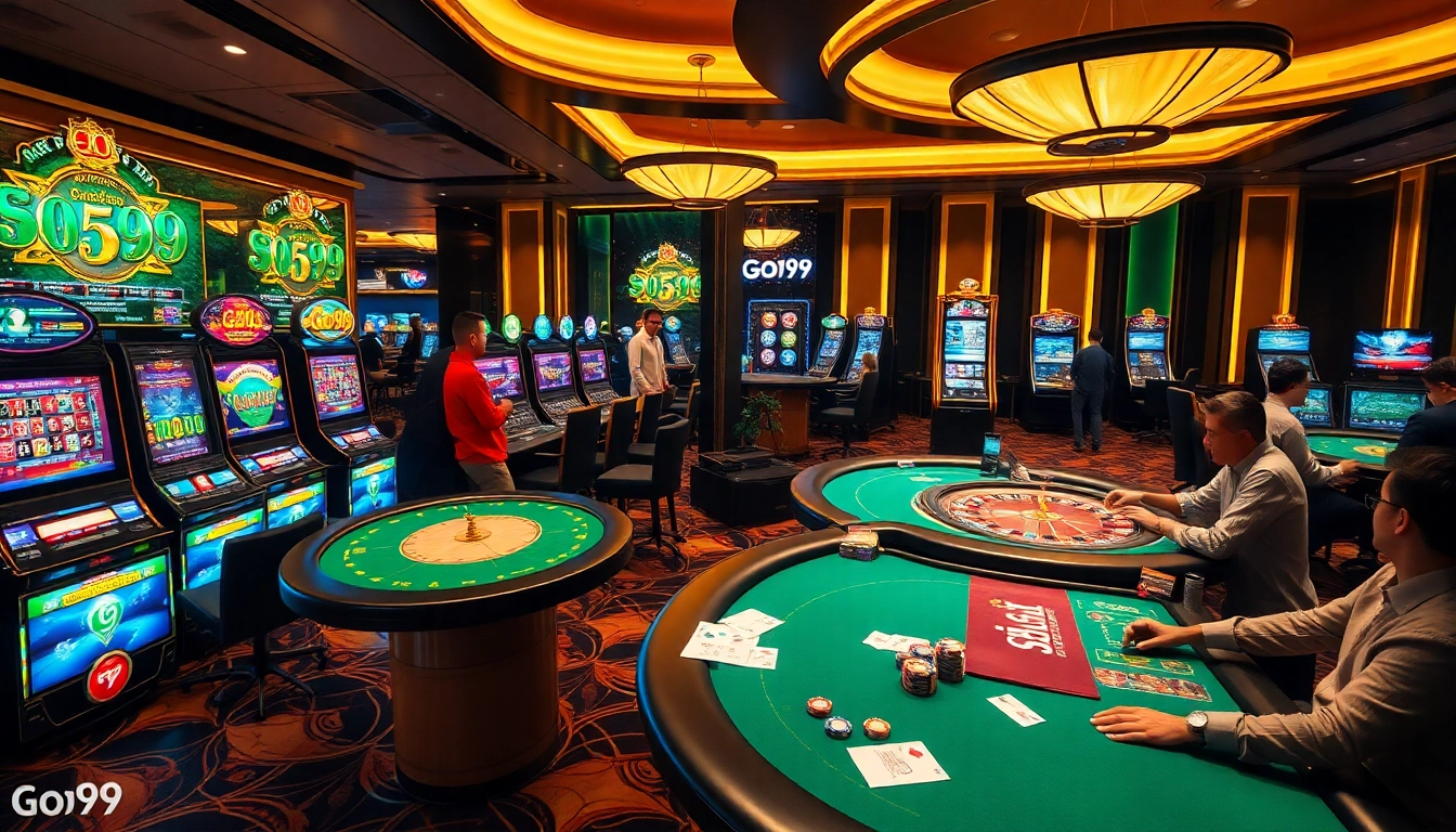 Experience the excitement of Go99 casino with vibrant gaming tables and winning slots.