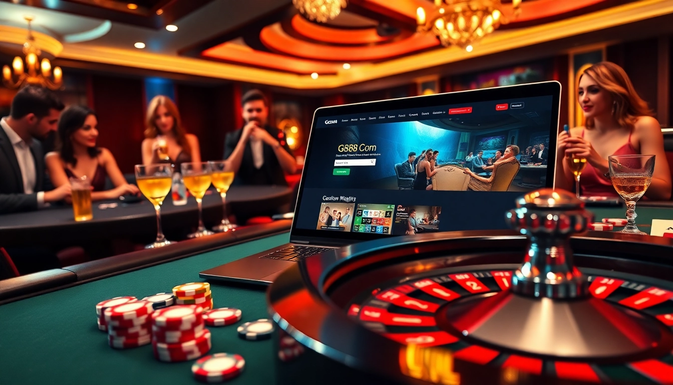 Engaging in thrilling games at Gg88 Com casino table with vibrant chips and roulette.