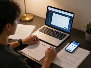 Player engaging with keluaran hk results on laptop during an online Togel session
