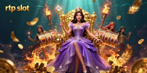 Spin the rtp slot and win big in an energetic casino scene featuring stunning characters and vibrant visuals.