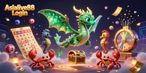 Experience the excitement of Asialive88 Login with a vibrant casino-themed illustration.