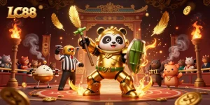 Players experience LC88's thrilling casino action with a lively, energetic scene.