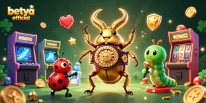 Betya official showcases a vibrant casino scene with dynamic characters and exciting gaming elements.