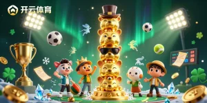 Engage with the vibrant world of 开云体育 through a dynamic sports betting scene featuring animated elements and casino symbols.