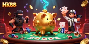 Experience exciting gameplay at HK88’s vibrant and immersive casino scene with exhilarating characters.