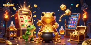Gameplay seru di rajakadal dengan salamander emas dan mesin slot jackpot yang memukau.